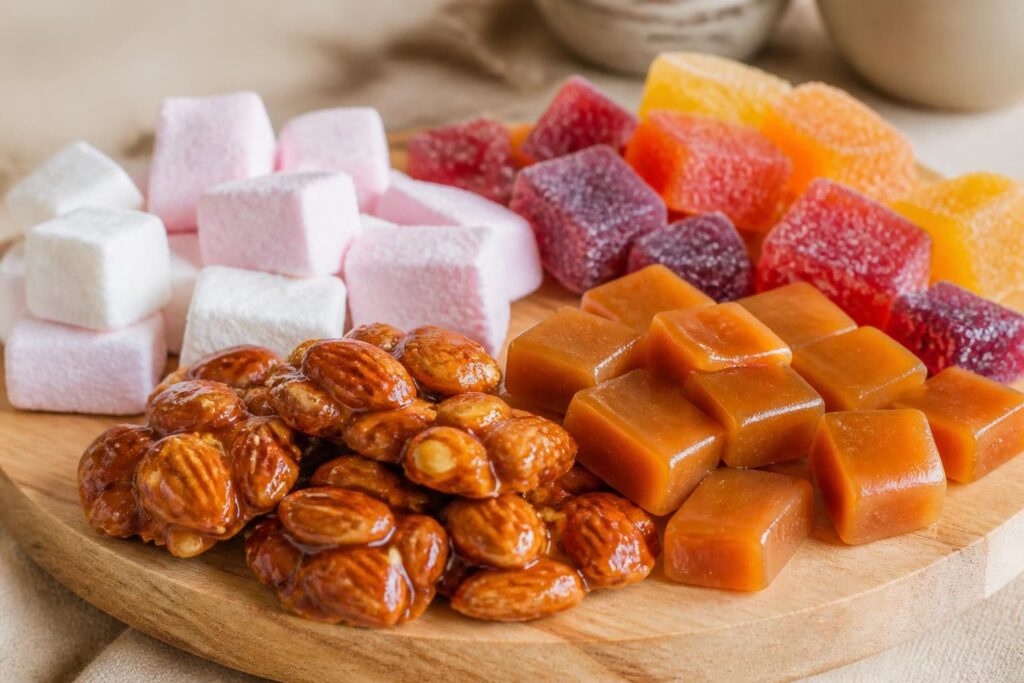 découvrez nos délicieuses confiseries maison : pralines, caramels, guimauves et pâtes de fruits, pour des moments gourmands uniques et faits avec passion.