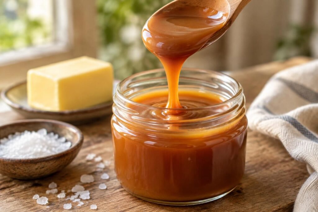 découvrez une recette facile de caramel au beurre salé maison, onctueux et sans grumeaux, pour napper vos desserts ou régaler les gourmands.