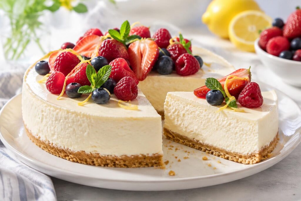 préparez un cheesecake sans cuisson, léger et rapide à réaliser. une recette facile et gourmande, idéale pour un dessert frais sans allumer le four.