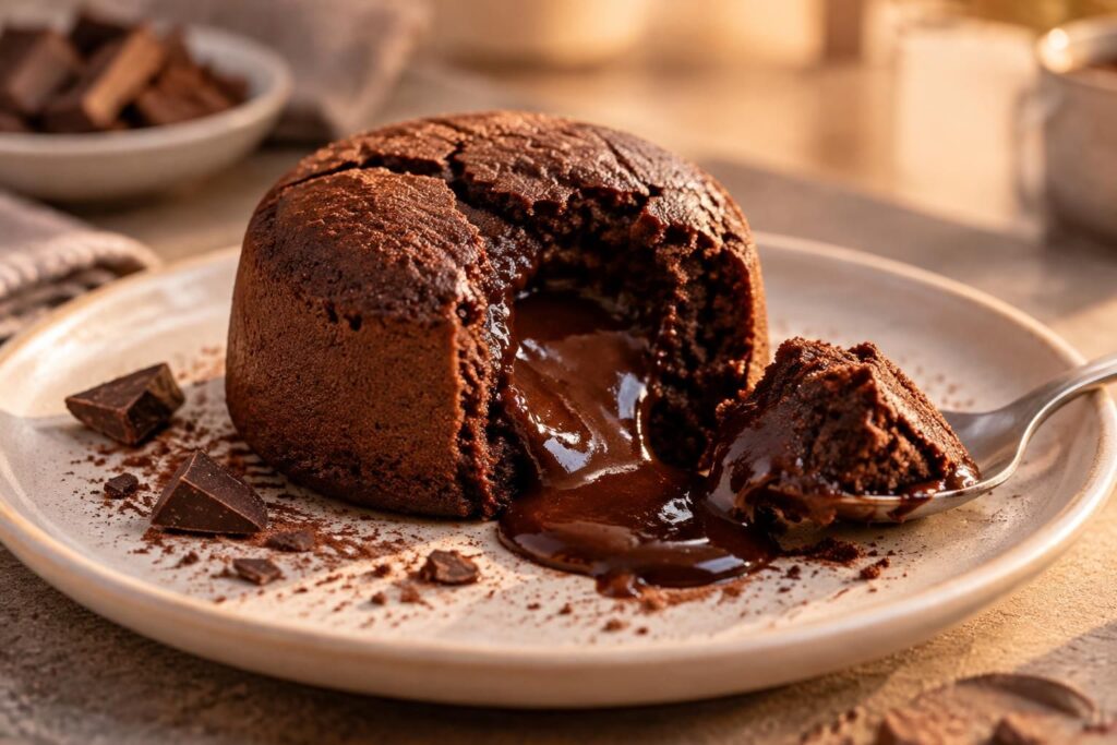 découvrez les secrets d’un moelleux au chocolat au cœur coulant, avec une cuisson parfaite pour un extérieur tendre et un centre fondant.