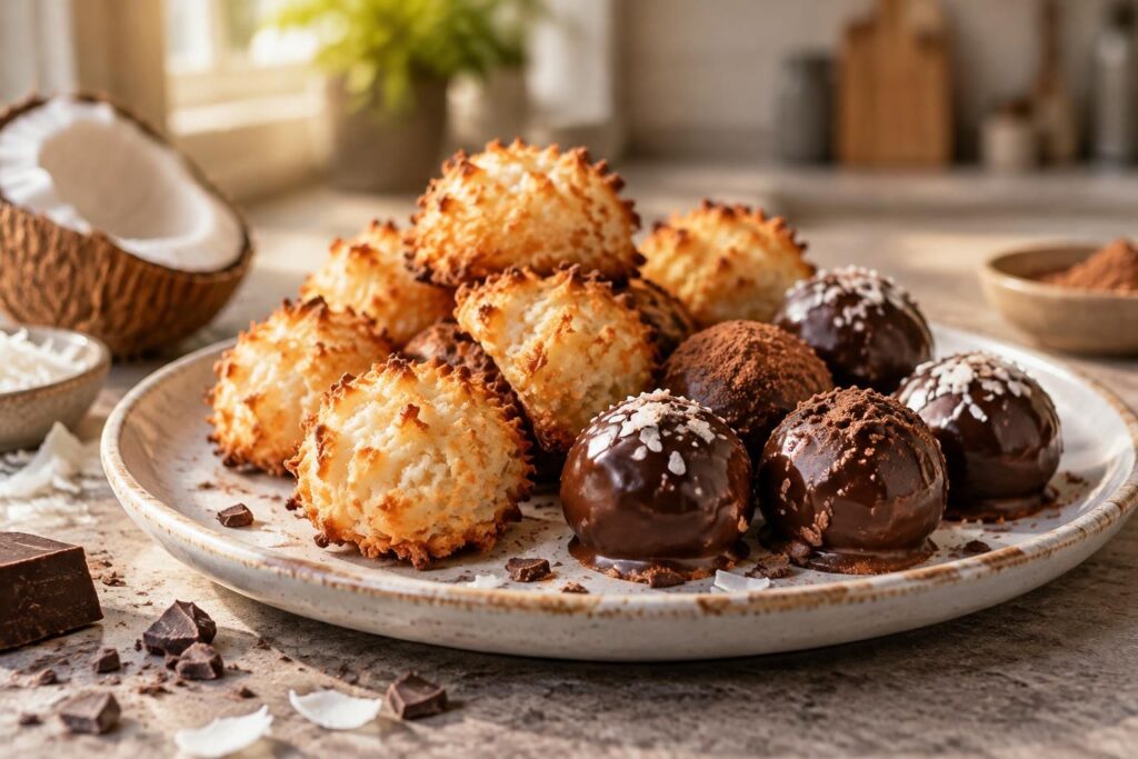 découvrez une recette facile de rochers coco et de bouchées chocolatées maison, gourmandes et simples à préparer pour régaler petits et grands.